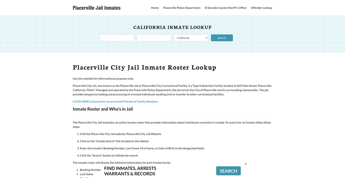 Preview of placervillejail.org