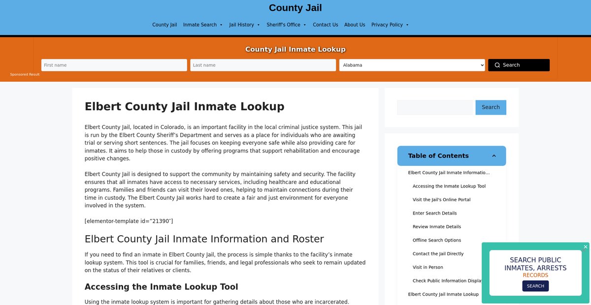 Preview of elbert.countyjail.org