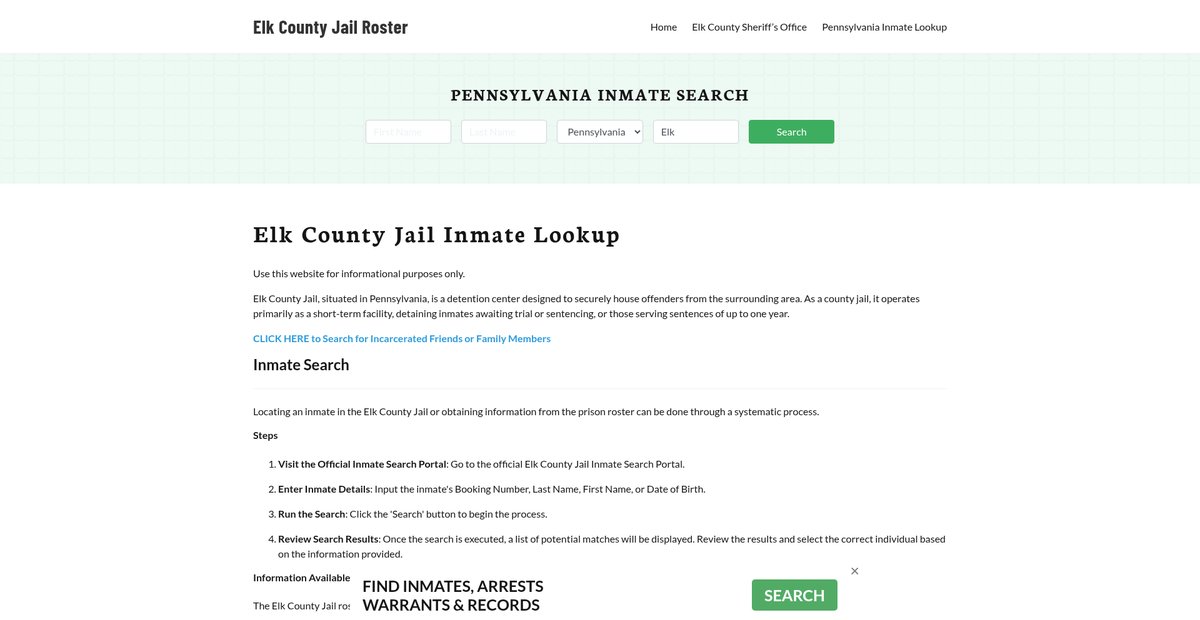 Preview of elkcountyjail.org