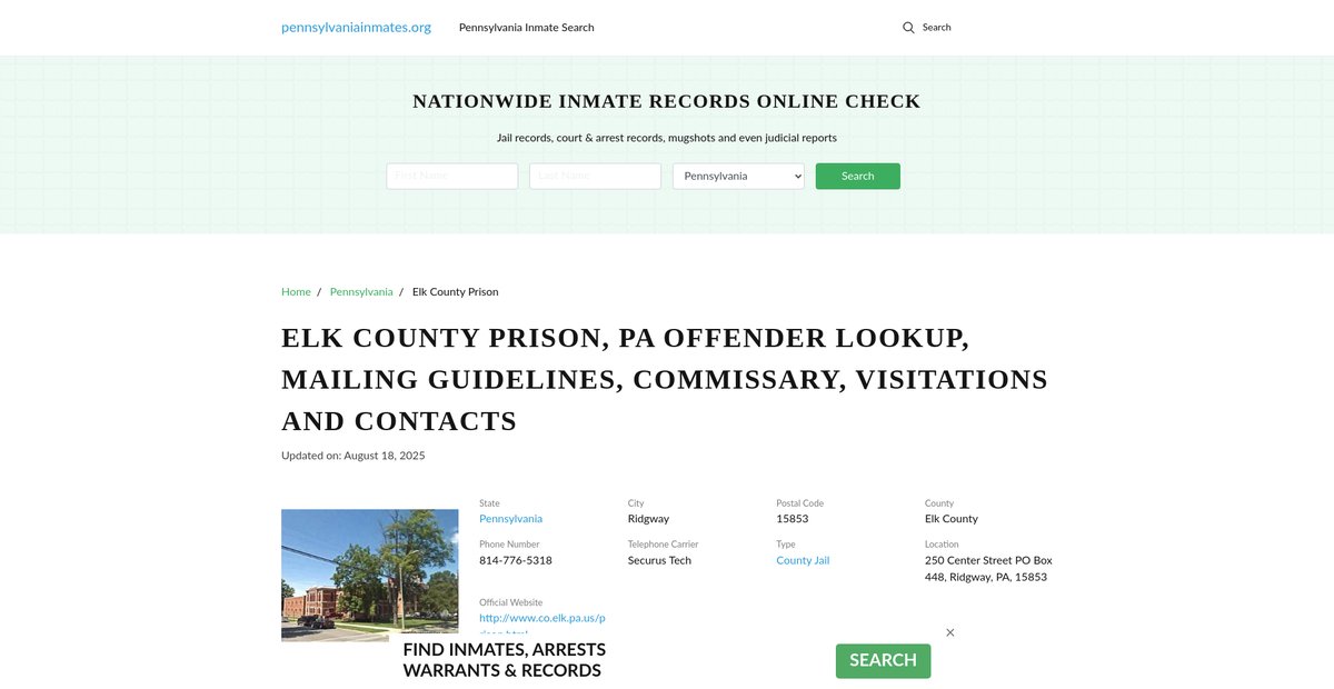 Preview of pennsylvaniainmates.org