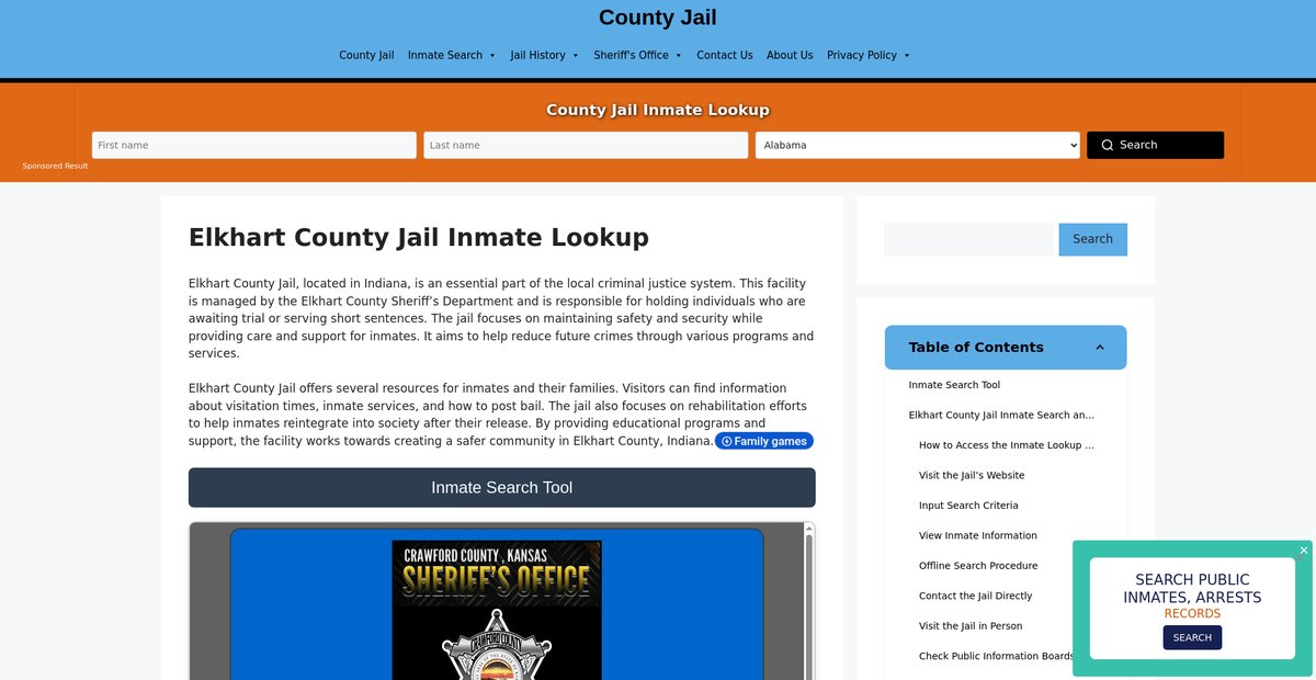 Preview of elkhart.countyjail.org