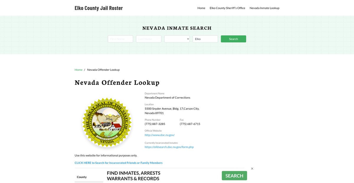 Preview of elkocountyjail.org