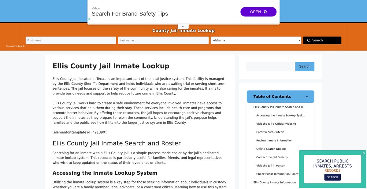 Preview of ellis.countyjail.org