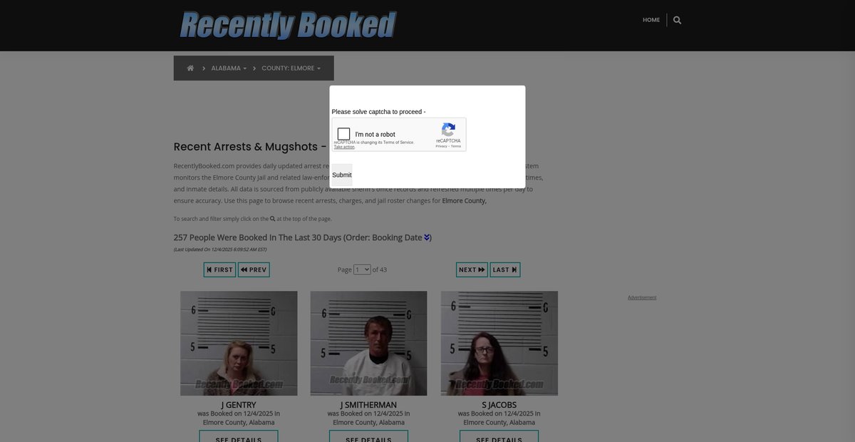 Preview of recentlybooked.com