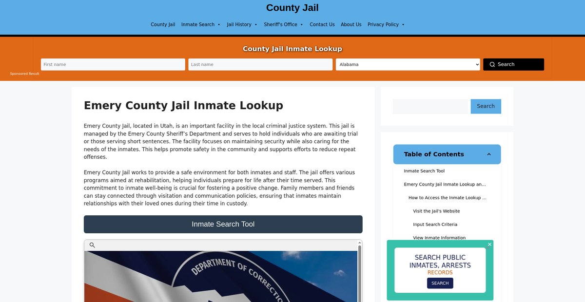 Preview of emery.countyjail.org