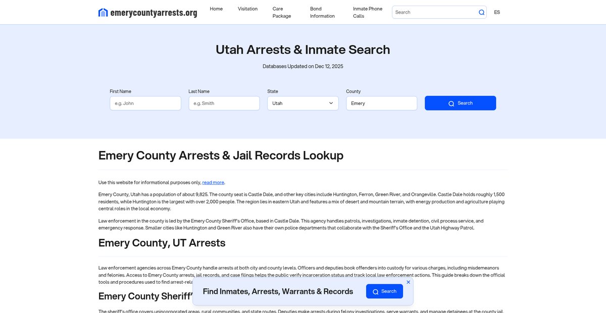 Preview of emerycountyarrests.org