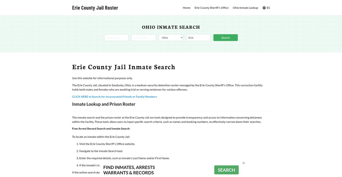 Preview of eriecountyjail.org