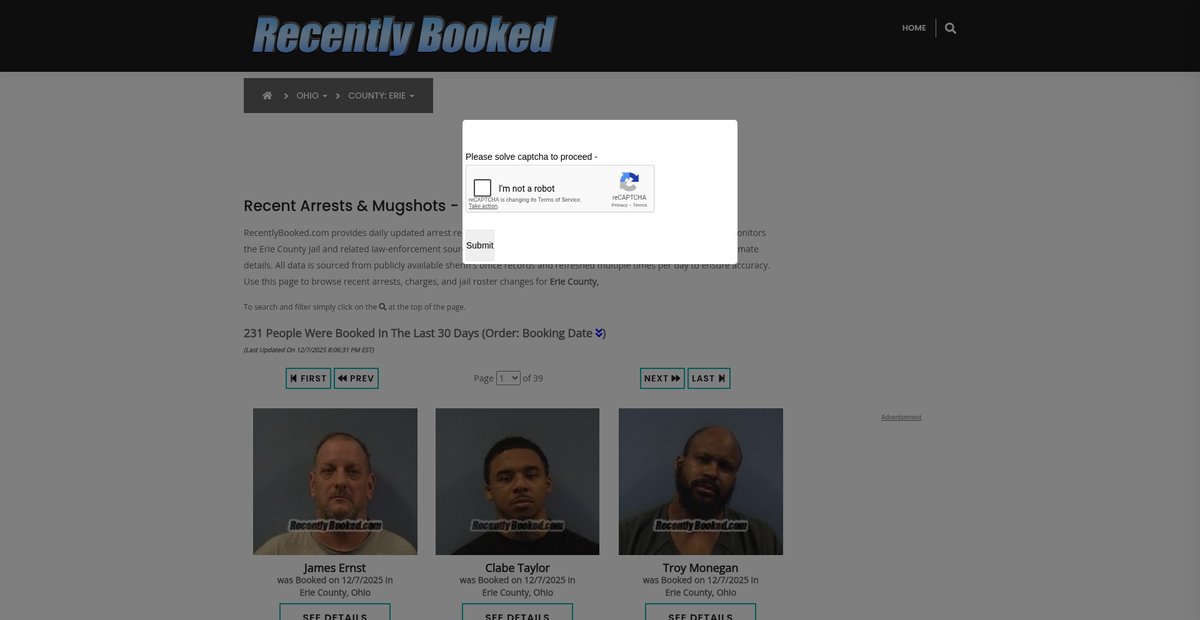 Preview of recentlybooked.com