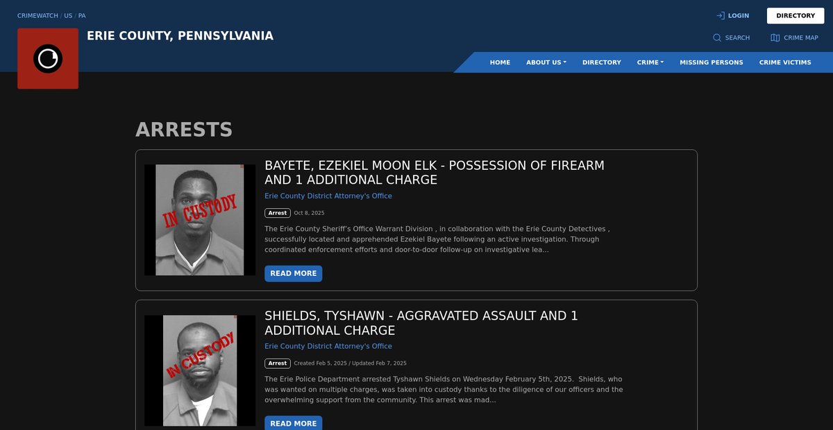 Preview of erie.crimewatchpa.com