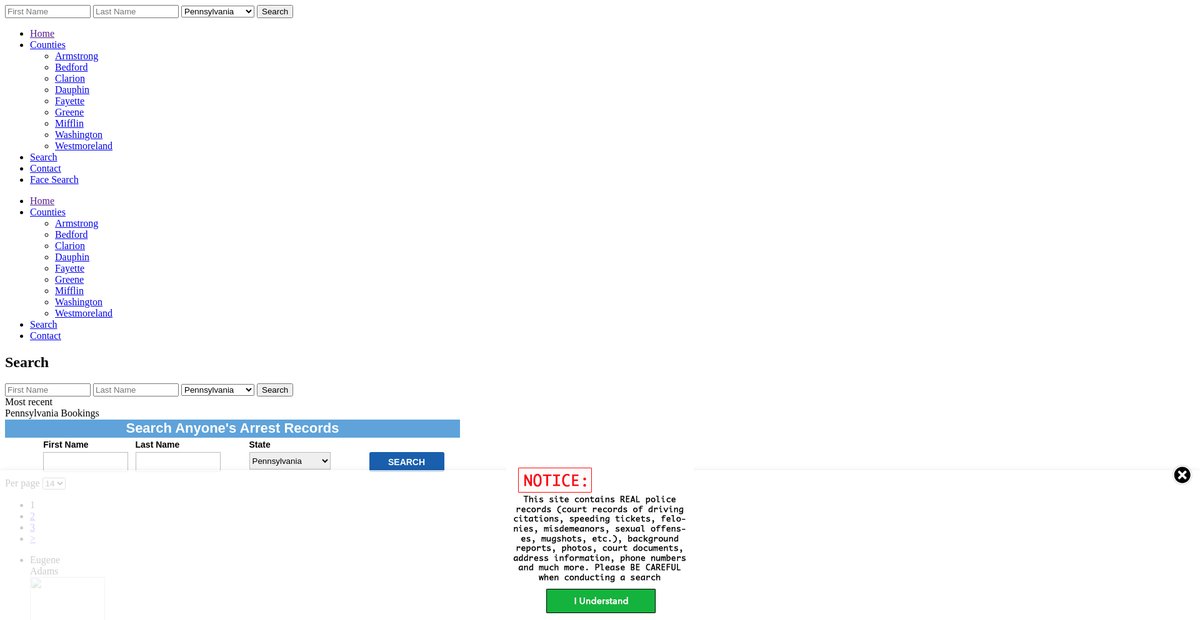 Preview of pennsylvania.arrests.org