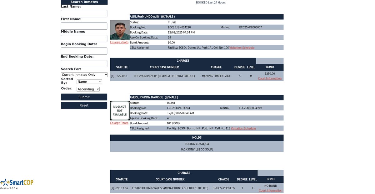 Preview of inmatelookup.myescambia.com