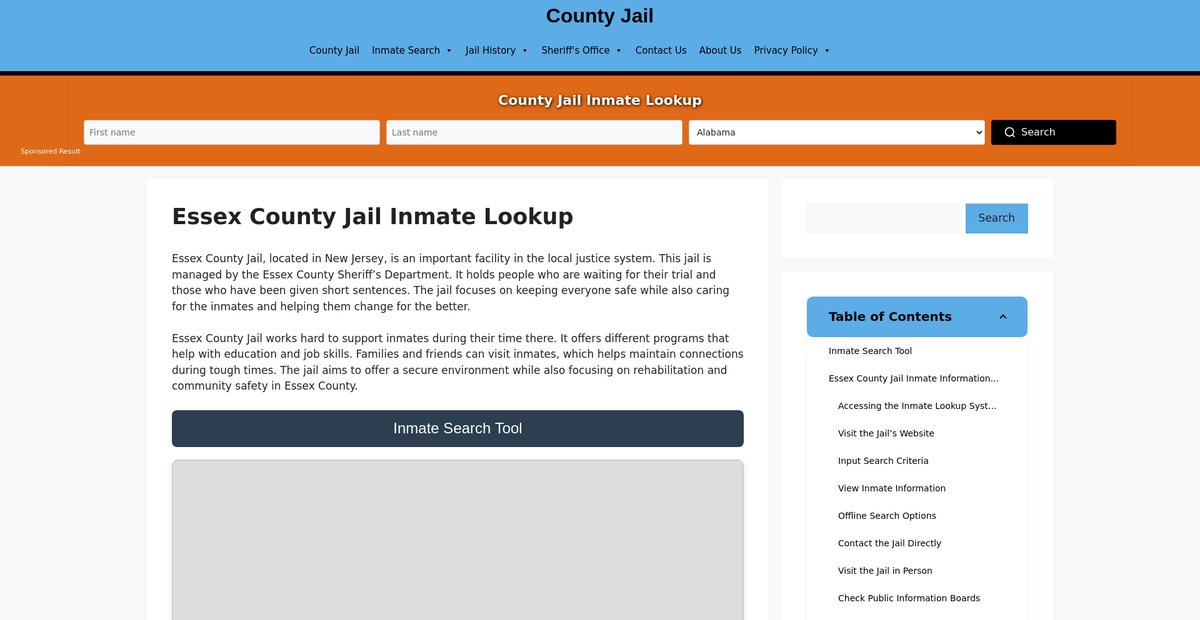 Preview of essex.countyjail.org