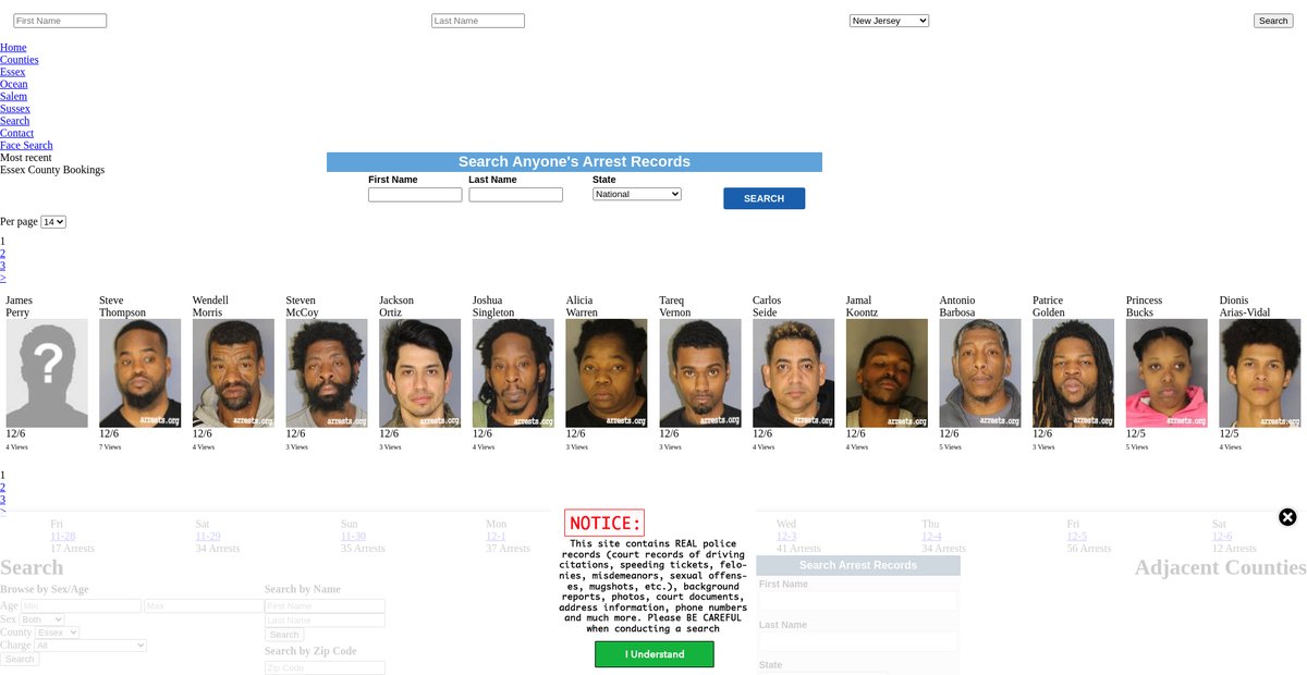 Preview of newjersey.arrests.org