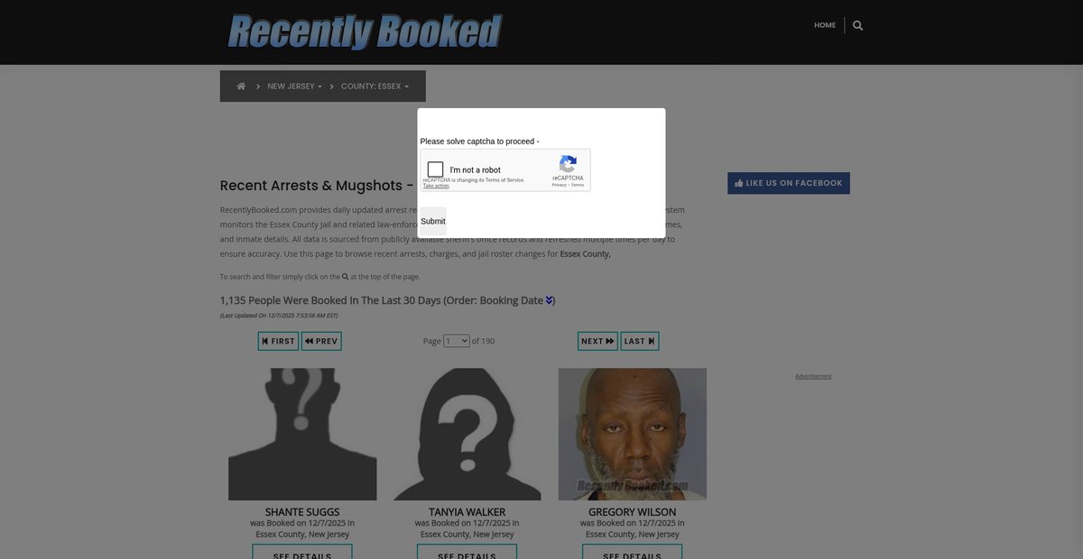 Preview of recentlybooked.com