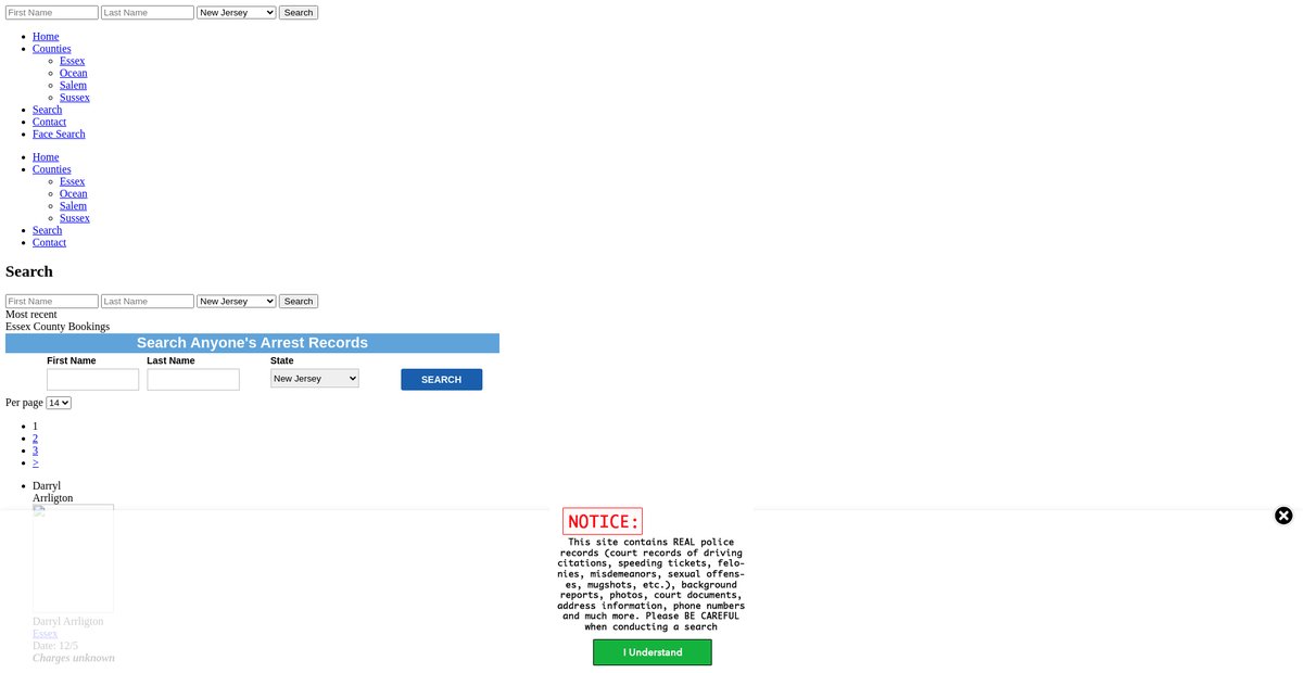 Preview of newjersey.arrests.org