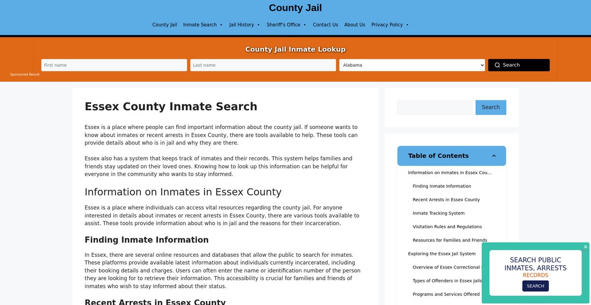 Preview of essex-inmate-search.countyjail.org