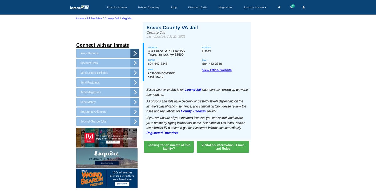 Preview of inmateaid.com