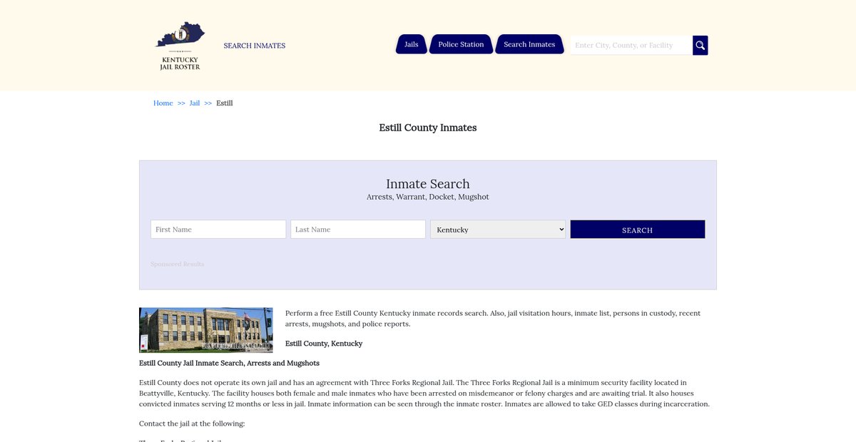 Preview of kentuckyjailroster.com