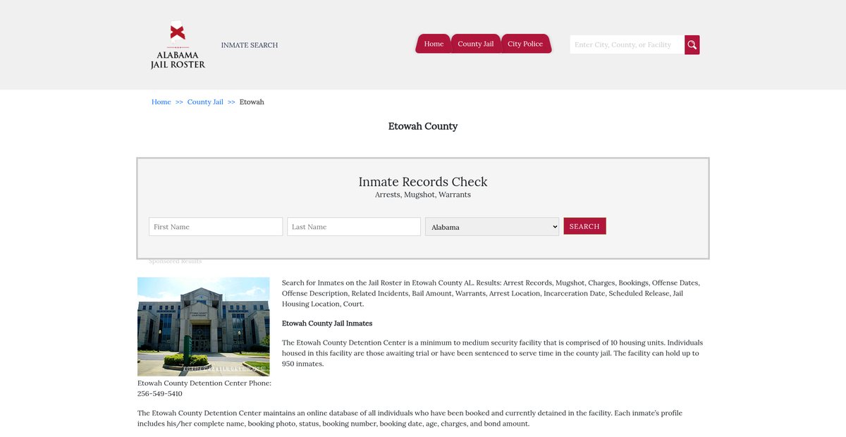 Preview of alabamajailroster.com