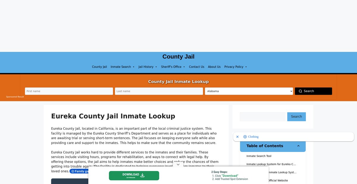 Preview of eureka.countyjail.org