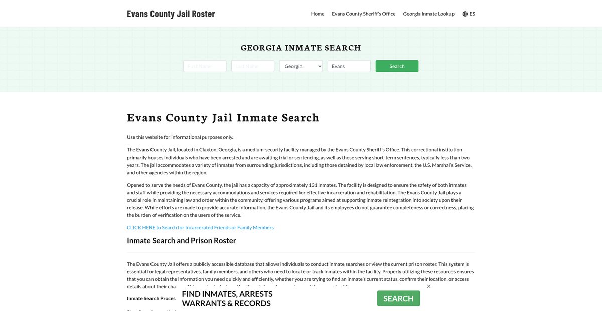 Preview of evanscountyjail.org