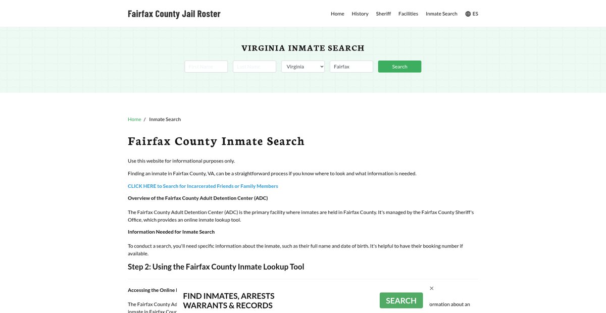 Preview of fairfaxcountyjail.org