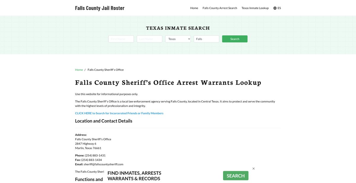 Preview of fallscountyjail.org