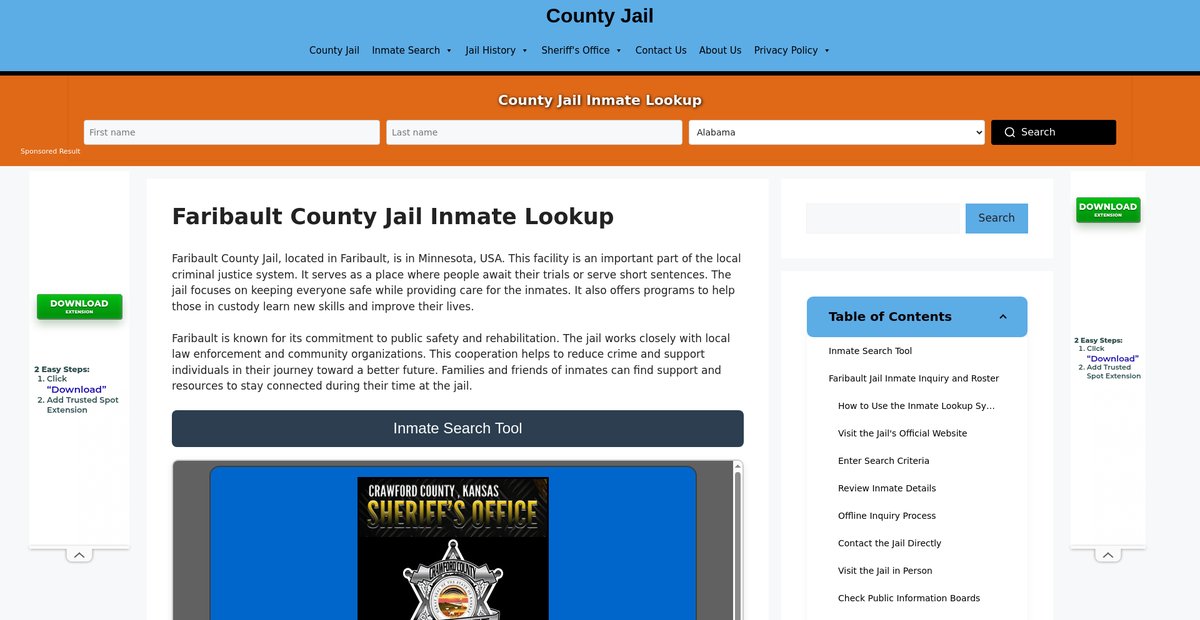 Preview of faribault.countyjail.org