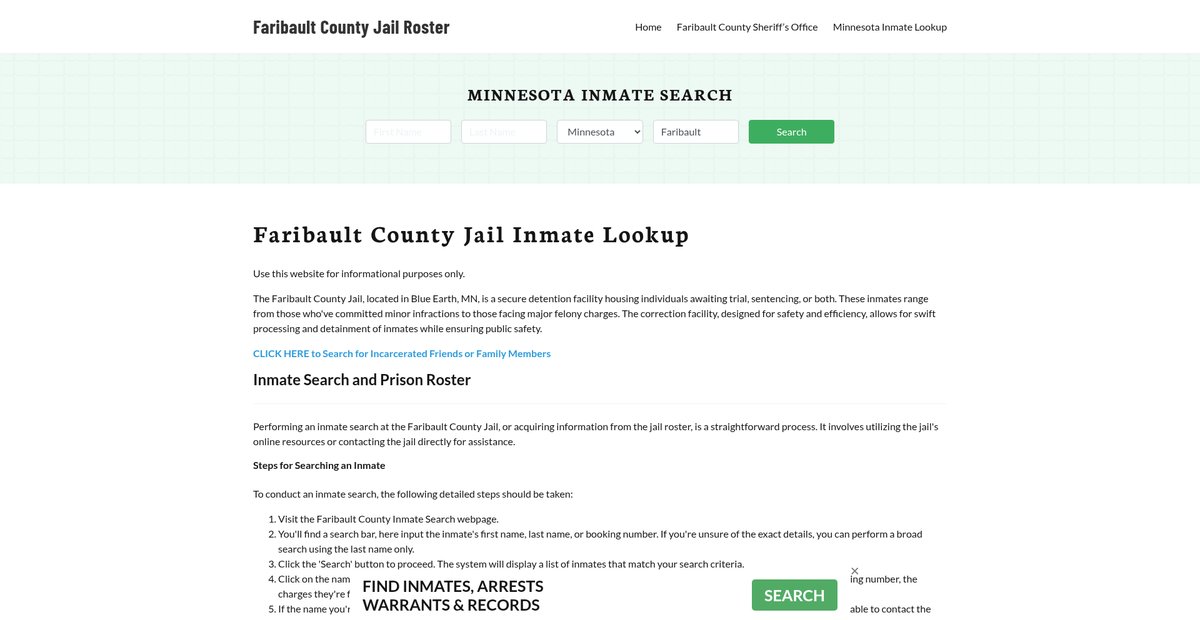 Preview of faribaultcountyjail.org