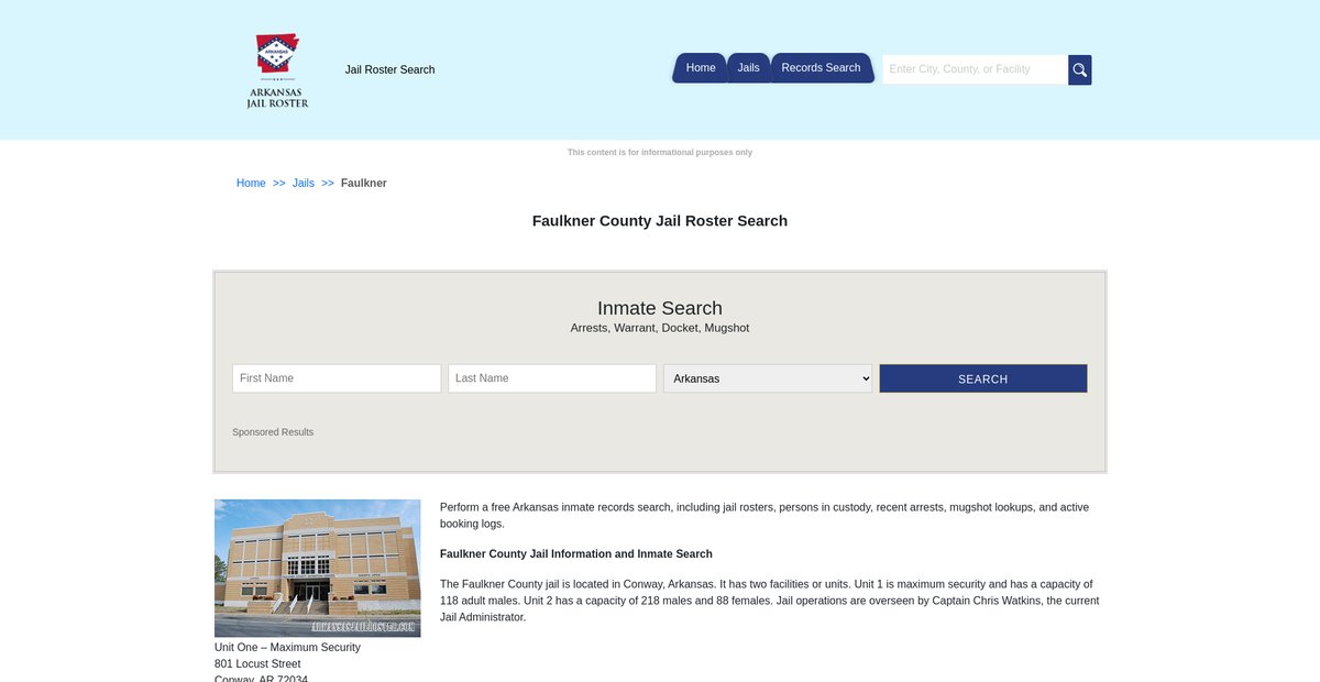 Preview of arkansasjailroster.com