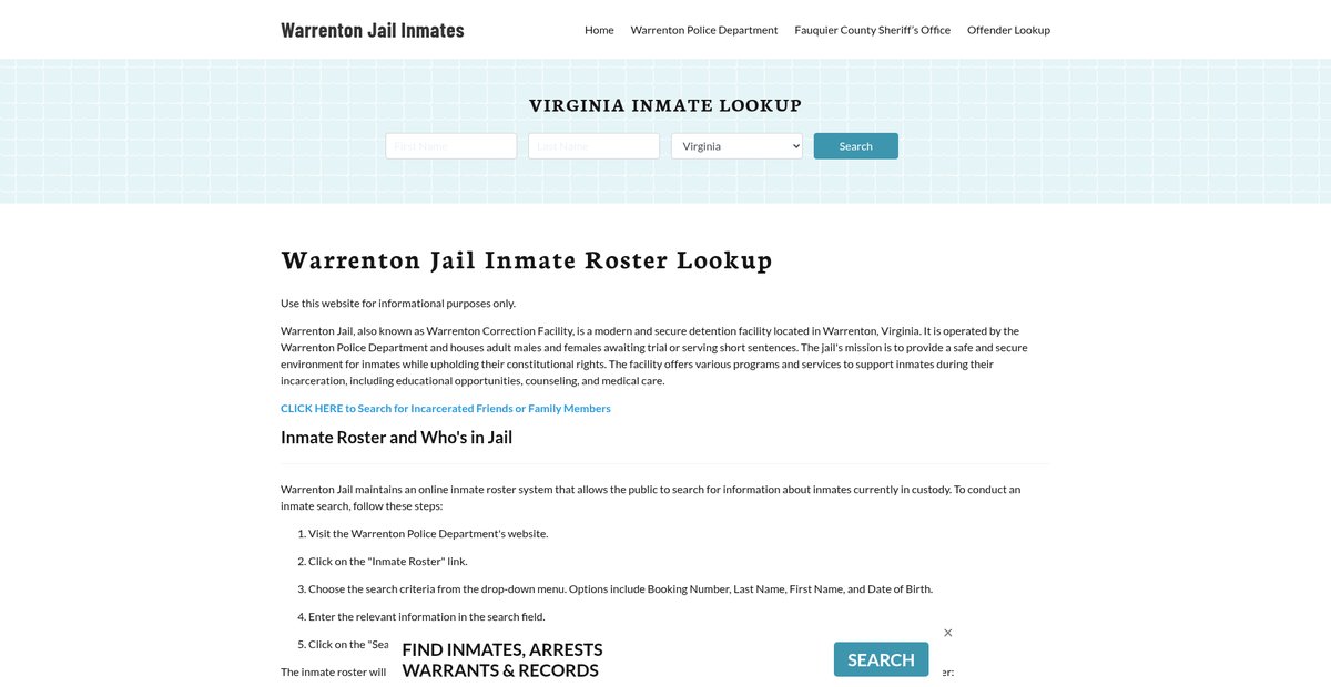 Preview of warrentonjail.org