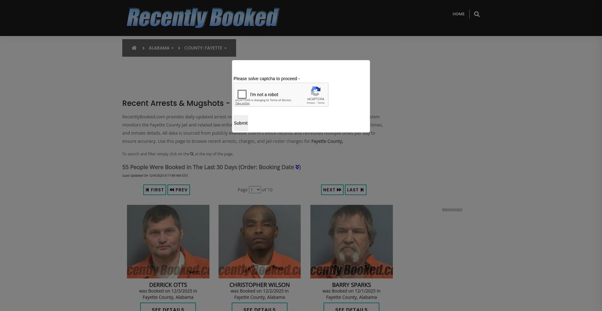 Preview of recentlybooked.com