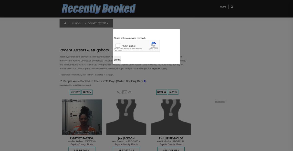Preview of recentlybooked.com