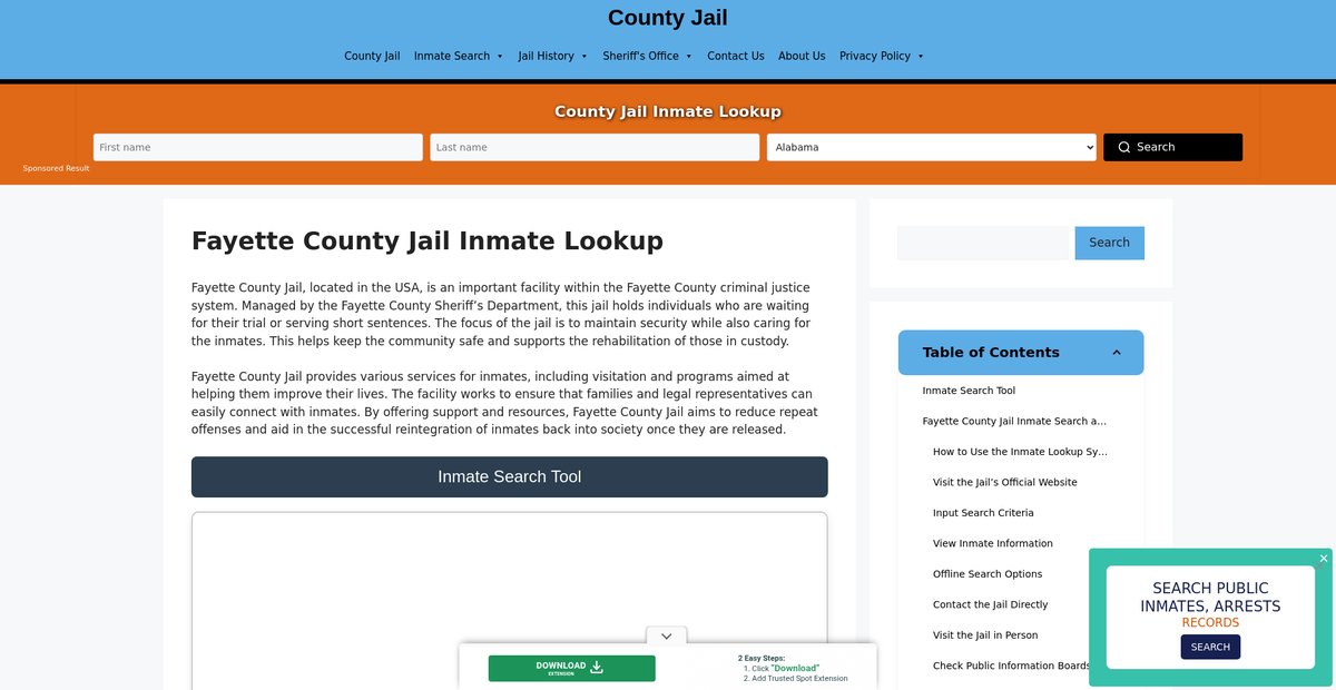 Preview of fayette.countyjail.org