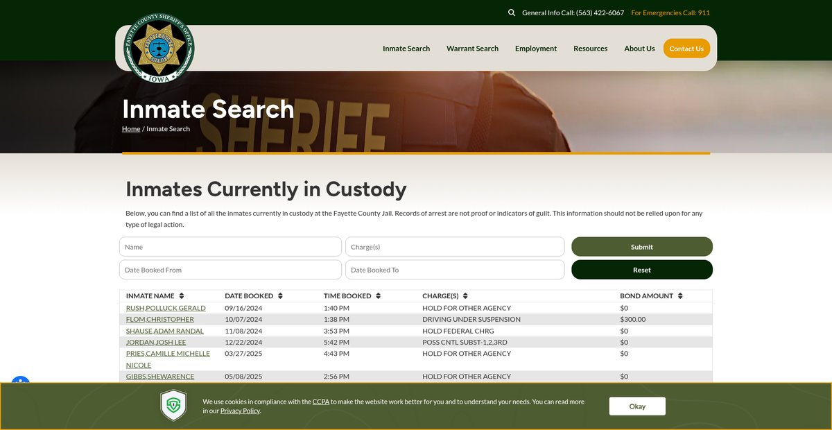 Preview of fayettecountysheriff.com