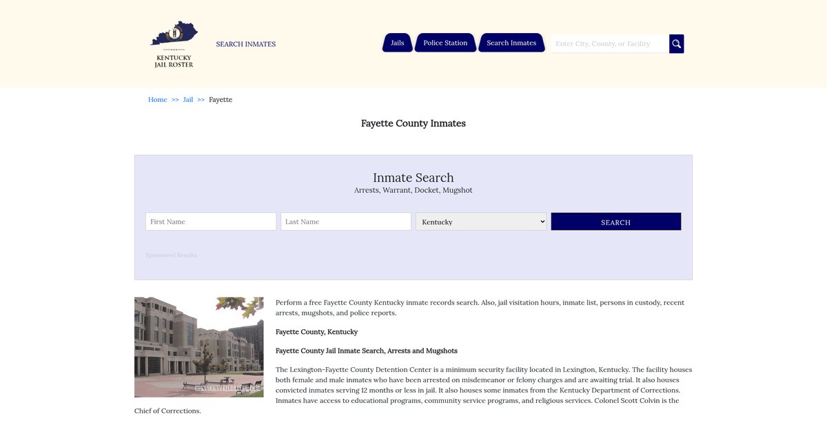 Preview of kentuckyjailroster.com