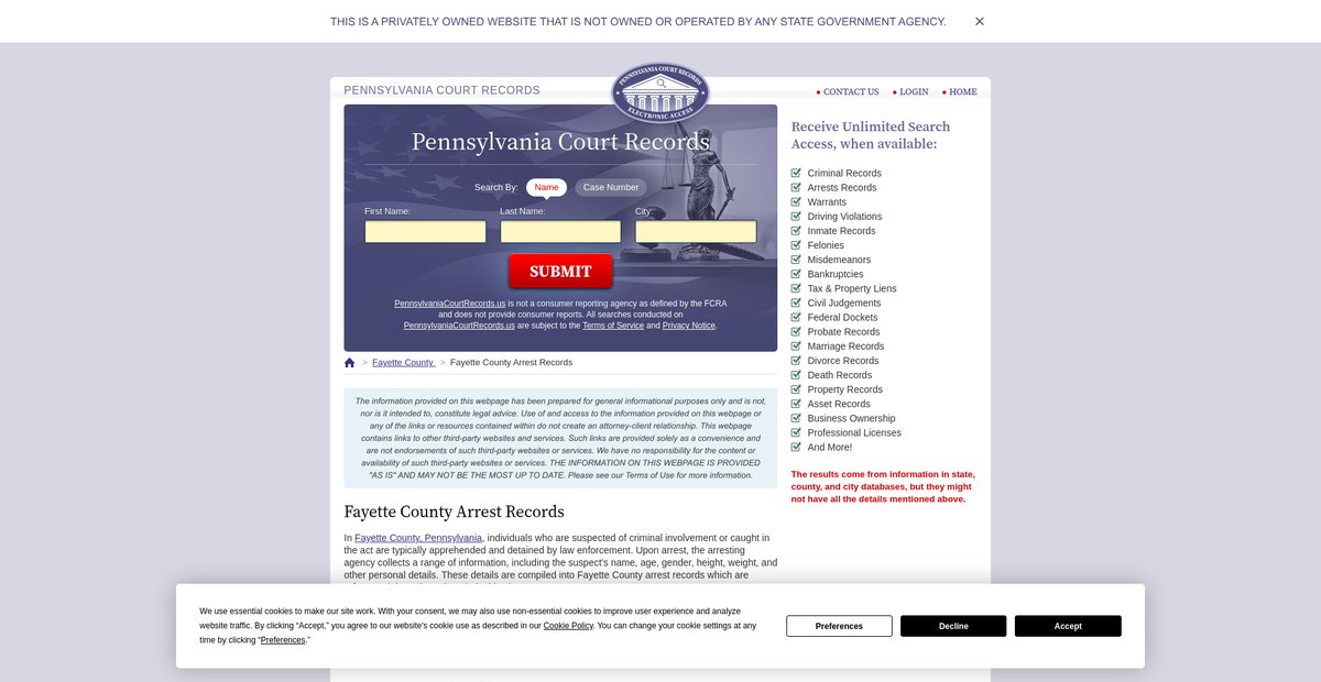 Preview of pennsylvaniacourtrecords.us