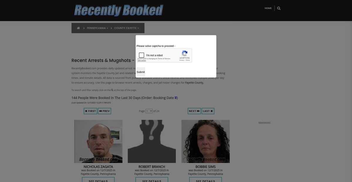 Preview of recentlybooked.com