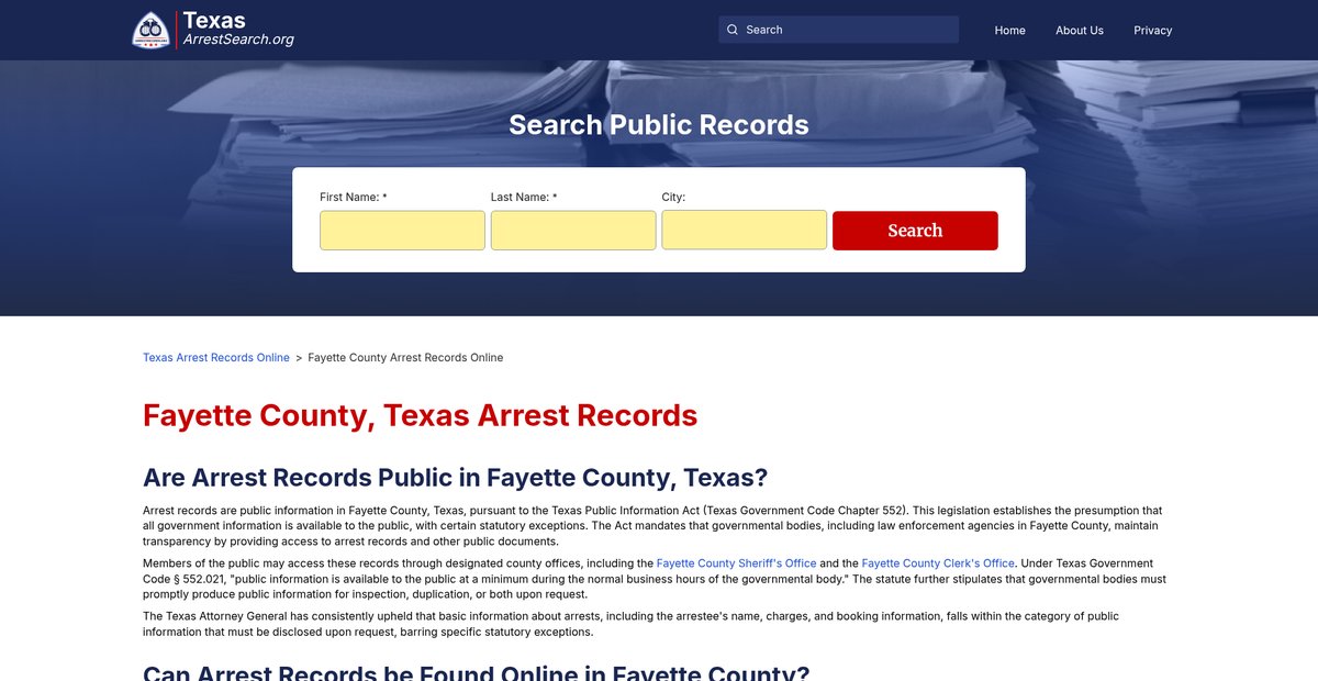 Preview of texasarrestsearch.org