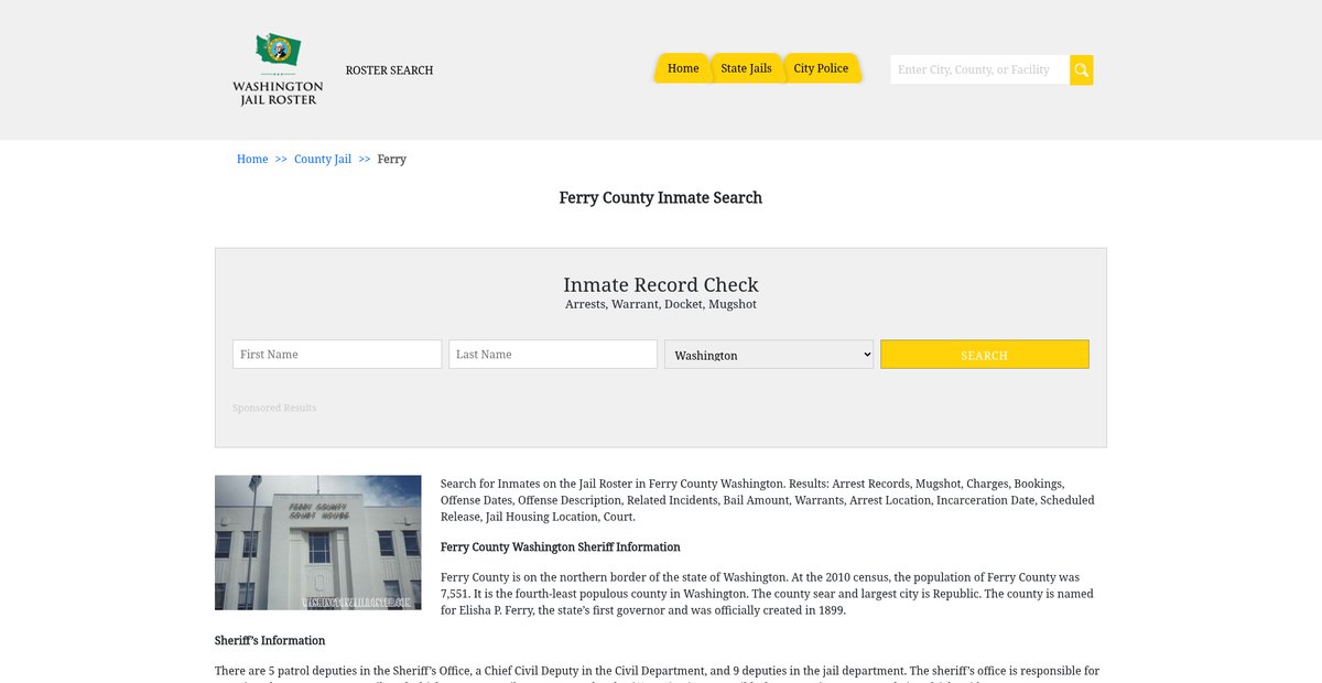 Preview of washingtonjailroster.com