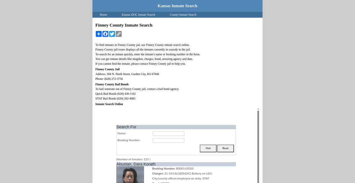 Preview of inmatesearchkansas.org
