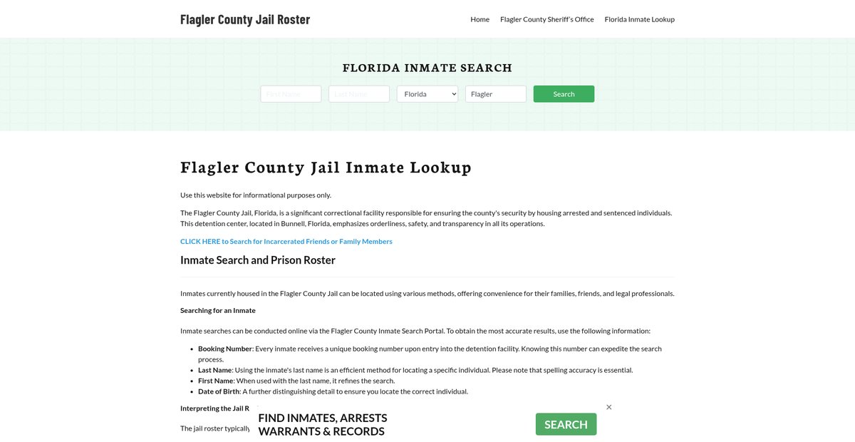 Preview of flaglercountyjail.org
