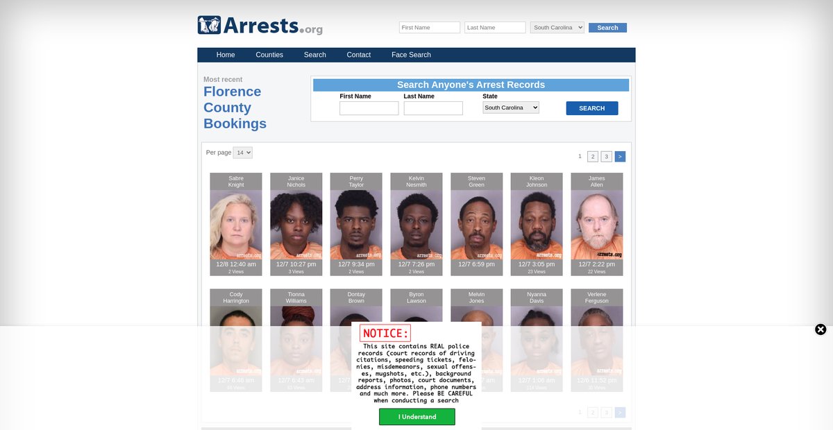 Preview of southcarolina.arrests.org