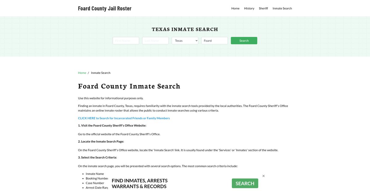 Preview of foardcountyjail.org