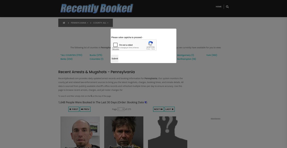 Preview of recentlybooked.com