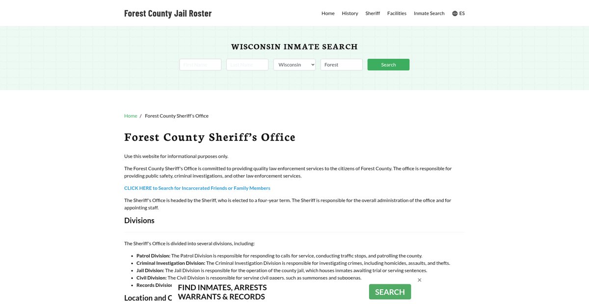 Preview of forestcountyjail.org