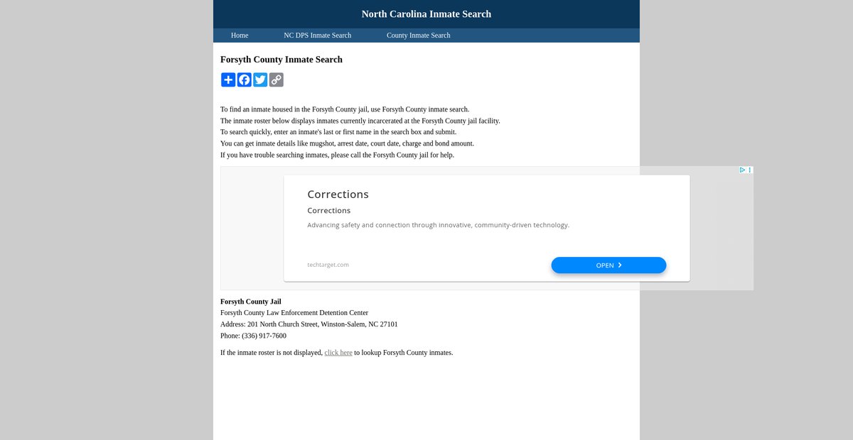 Preview of ncinmatesearch.org