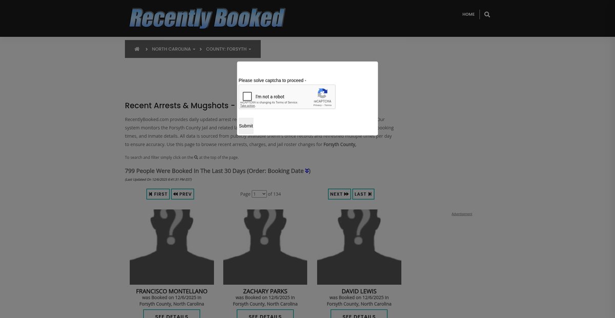 Preview of recentlybooked.com