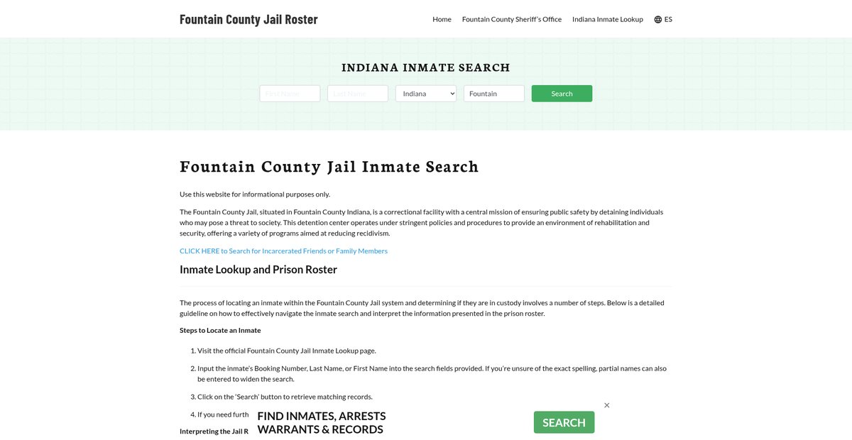 Preview of fountaincountyjail.org