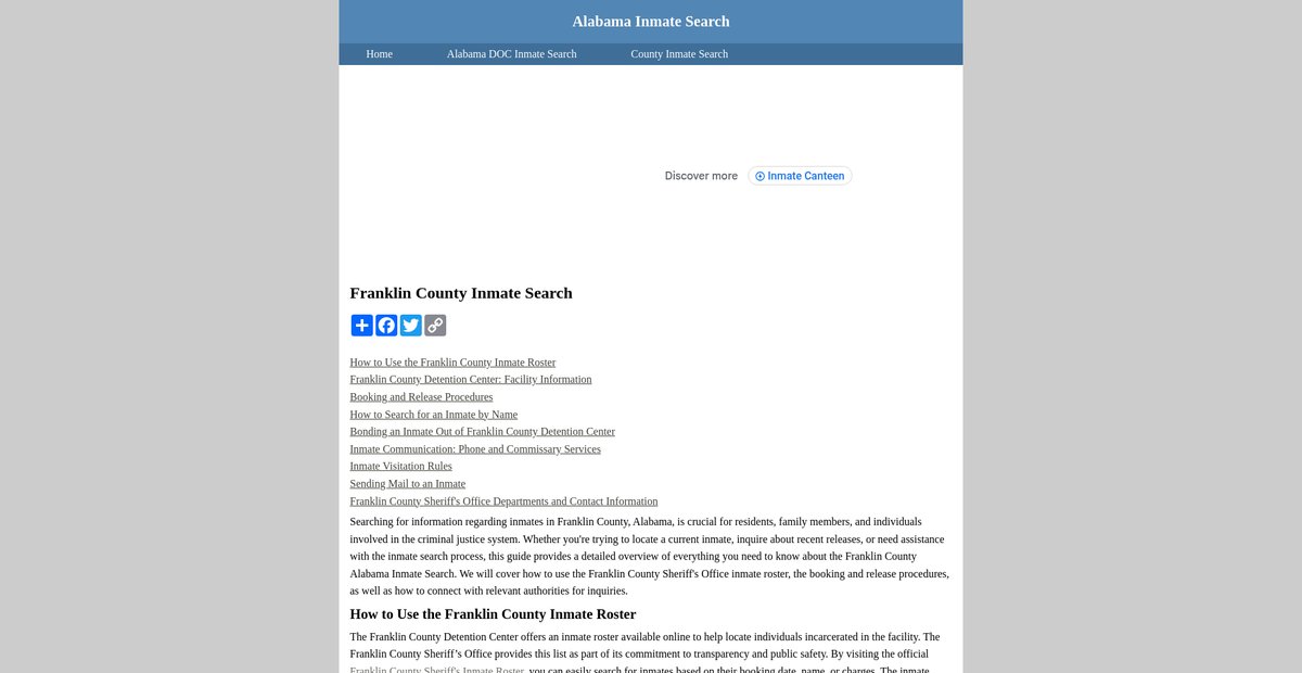 Preview of inmatesearchalabama.org